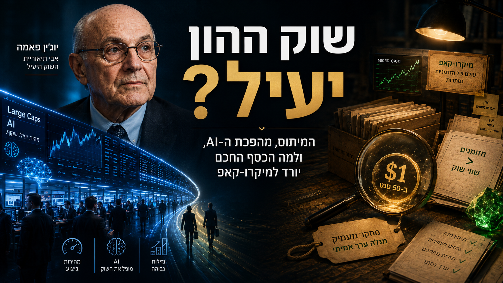 שוק ההון יעיל? המיתוס, מהפכת ה-AI, ולמה הכסף החכם יורד למיקרו-קאפ